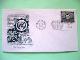 United Nations - New York 1953 FDC Cover - Gearwheels - UN Emblem - Technical Assistance - Covers & Documents