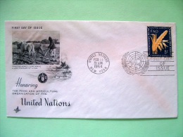 United Nations - New York 1954 FDC Cover - FAO Agriculture Wheat Plowing - Cartas & Documentos