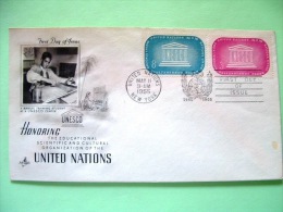 United Nations - New York 1955 FDC Cover - UNESCO - Student - Brieven En Documenten