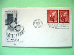 United Nations - New York 1957 FDC Cover - Air Mail Scott C5 - - Covers & Documents