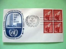 United Nations - New York 1957 FDC Cover - Air Mail Scott C5 - UN Building - Brieven En Documenten
