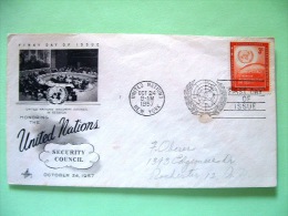 United Nations - New York 1957 FDC Cover - Security Council - Emblem And Globe - Storia Postale