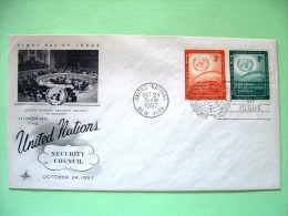 United Nations - New York 1957 FDC Cover - Security Council - Emblem And Globe - Covers & Documents