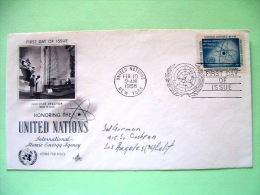 United Nations - New York 1958 FDC Cover - Atomic Energy Agency - Atom And UN Emblem - Nuclear Reactor Made In USA - Storia Postale