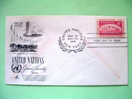 United Nations - New York 1959 FDC Cover - UN Building In Flushing Meadows - Storia Postale