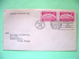 United Nations - New York 1959 FDC Cover To Belgian Congo - UN Building In Flushing Meadows - Cartas & Documentos