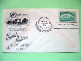 United Nations - New York 1959 FDC Cover - UN Building In Flushing Meadows - Lettres & Documents