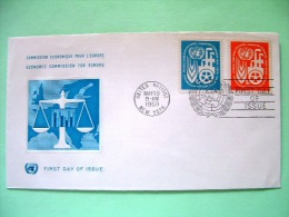 United Nations - New York 1959 FDC Cover - Agriculture Industry And Trade - Economic Comission For Europe - Balance - Covers & Documents