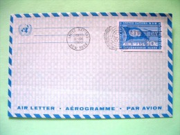 United Nations - New York 1960 FDC Aerogramme - Plane And Flag - Covers & Documents