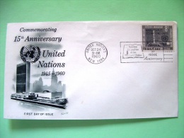 United Nations - New York 1960 FDC Cover - UN Charter - Book - UN Building - In French - Covers & Documents