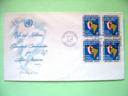 United Nations - New York 1961 FDC Cover - Cogwheel And Map - Economic Comission For Latin America - Covers & Documents