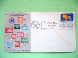 United Nations - New York 1961 FDC Cover - Addis Ababa Building And Map - Economic Comission For Africa - Stamps In I... - Lettres & Documents