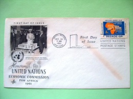 United Nations - New York 1961 FDC Cover - Addis Ababa Building And Map - Economic Comission For Africa - Haile Selassie - Storia Postale