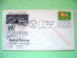 United Nations - New York 1961 FDC Cover - Addis Ababa Building And Map - Economic Comission For Africa - - Cartas & Documentos