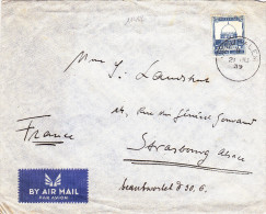 11452# PALESTINE LETTRE PAR AVION BY AIR MAIL Obl JERUSALEM 1939 TALPIOTH STRASBOURG BAS RHIN - Palestine