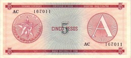 CUBA   5 Pesos Exchange Certificat  Serie A Emission De 1985  Pick FX3   ***** BILLET  NEUF ***** - Cuba