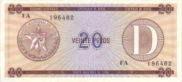 CUBA  20 Pesos Exchange Certificat  Serie D Emission De 2000  Pick FX36     ***** BILLET  NEUF ***** - Cuba