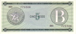 CUBA  5 Pesos Exchange Certificat  Serie B Emission De 1985  Pick FX7     ***** BILLET  NEUF ***** - Cuba