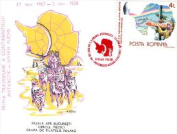 Vivian Fuchs - First TransAntarctic Expedition - 30 Years Years (red Ink). Bucuresti 1988. - Polarforscher & Promis