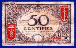 BON - BILLET - MONNAIE - CHAMBRE DE COMMERCE 50 CENTIMES 06 NICE ET DES ALPES MARITIMES 1917 SERIE 84 N° 22984 - Chambre De Commerce