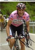 CYCLISME TOUR DE FRANCE  AUTOGRAPHE  DE IVAN BASSO  EN MAILLOT ROSE DU GIRO - Cycling