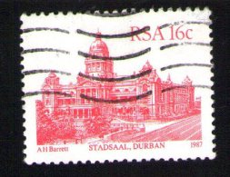 Afrique Du Sud 1987 Oblitéré Used Stamp Bâtiment Building Stadsaal Durban - Oblitérés