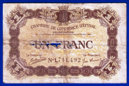 BON - BILLET - MONNAIE - CHAMBRE DE COMMERCE 1 FRANC 88 EPINAL VOSGES DU 29 MAI 1920 N° 1.711.492 - Handelskammer