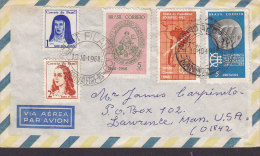 Brazil Via Aerea Par Avion PORTO ALEGRE 1968 Cover Letra To LAWRENCE United States Map Landkarte Stamp - Briefe U. Dokumente