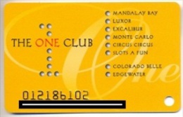 The One Club Casinos,  U.S.A. Older Used  Slot Card, Theone-1 - Casinokarten
