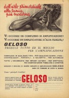 # AMPLIFIERS GELOSO ITALY 1950s Advert Pubblicità Publicitè Reklame Amplifier Amplificatore Verstarker Amplificador - Amplificadores
