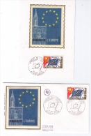 2 Documents Philatéliques Premier Jour, Conseil De L´Europe, Strasbourg, 1976 - EU-Organe