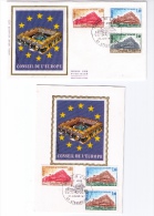 Superbe Lot De 6 Documents Philatéliques Premier Jour, Conseil De L´Europe, Strasbourg, 1977, 1978 Et 1980 - Institutions Européennes