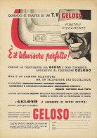 # TV TELEVISION GELOSO ITALY 1950s Advert Pubblicità Publicitè Reklame Publicidad Radio TV Televisione - Littérature & Schémas