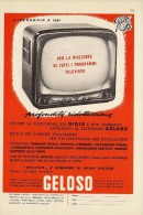 # TV TELEVISION GELOSO ITALY 1950s Advert Pubblicità Publicitè Reklame Publicidad Radio TV Televisione - Literatur & Schaltpläne