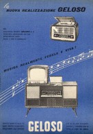 # RADIO TV AMPLIFIERS GELOSO ITALY 1950s Advert Pubblicità Publicitè Reklame Publicidad Radio TV Vesrtarker Televisione - Literatuur & Schema's