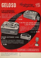 # RECORDER GELOSO ITALY 1950s Advert Pubblicità Publicitè Reklame Radio TV Registratore Recorder Grabadora Enregistreur - Literatur & Schaltpläne