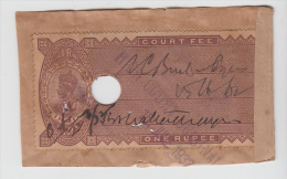 India  KG V   1 Rupee   Court Fee  Used At  Hich Court   # 81639  F   Inde Indien - Autres & Non Classés