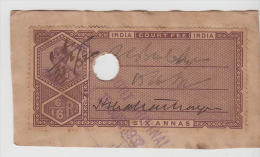 India  KG V   6 Anna   Court Fee    # 81640  F   Inde Indien - Altri & Non Classificati