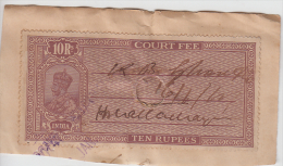 India  KG V   10 Rupees   Court Fee    # 81644  F   Inde Indien - Sonstige & Ohne Zuordnung