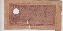 India  KG V   10 Rupees   Court Fee    # 81645  F   Inde Indien - Andere & Zonder Classificatie