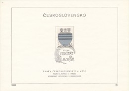 Czechoslovakia / First Day Sheet (1980/05b) Kunstat Na Moravě: Coat Of Arms City Kunstat Na Morave - Other & Unclassified