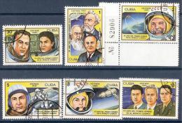 Space 1981 Cuba Used 6  Stamps  Sc 2399-405 Cosmonauts Korolev Tsiolkovsky - América Del Sur