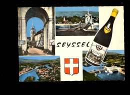 SEYSSEL Haute Savoie 74 : Multivues Et Bouteille De Vin Roussette De Savoie - Seyssel