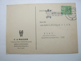 1951, Berlin AUTOSALON, Werbestempel Auf Karte - Cartas & Documentos