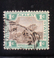 Federated Malay States 1901 Tiger 1v Used - Federated Malay States