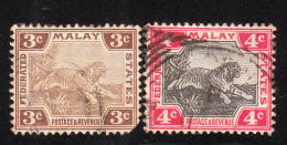 Federated Malay States 1904-10 Tiger 2v Used - Federated Malay States