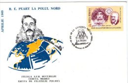 Robert E. Peary At North Pole - 80 Years. Bucuresti 1989. - Explorateurs & Célébrités Polaires