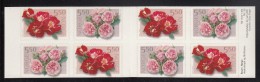 Norway Booklet Scott #1303, #1304 Roses Pane Of 8 5.50k Red, Pink Roses - Markenheftchen