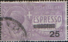 Italia Italy 1917 Espresso Urgente Non Emesso Sovrastampato Da 25c Su 40c VFU - Poste Exprèsse