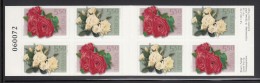 Norway Booklet Scott #1352, #1353 Roses Pane Of 8 5.50k Red, White Roses - Carnets
